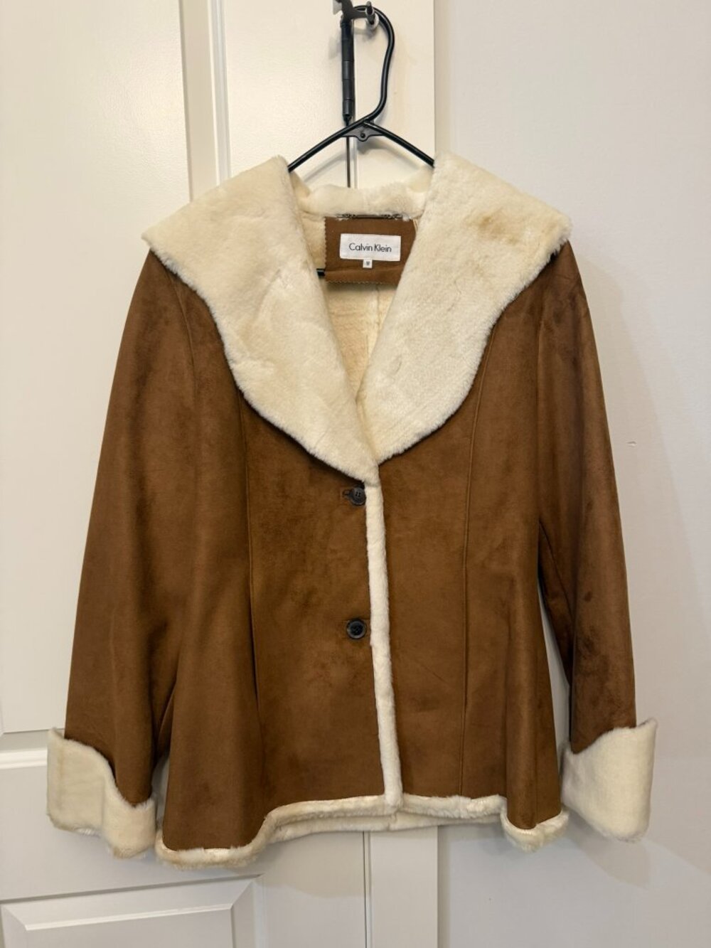 Calvin Klein Faux Shearling Jacket - Medium